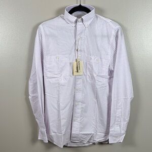Duck head XS Men's Light Purple Long Sleeve Checkered Button Down Shirt